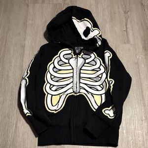 Peepin & Creepin Black Hoodie with Skeleton Design
